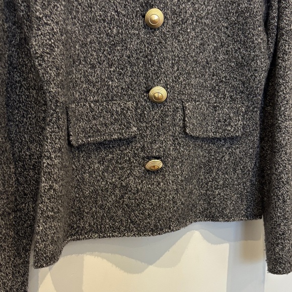 Zara Women's Charcoal Blazer with Gold Accents - Picture 3 of 5